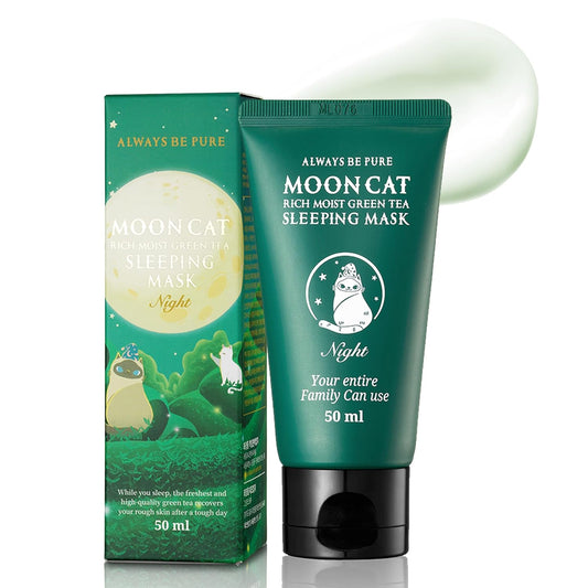 [Always Be Pure] Moon Cat Rice Moist Green Tea Sleeping Mask, K-beauty, Skincare